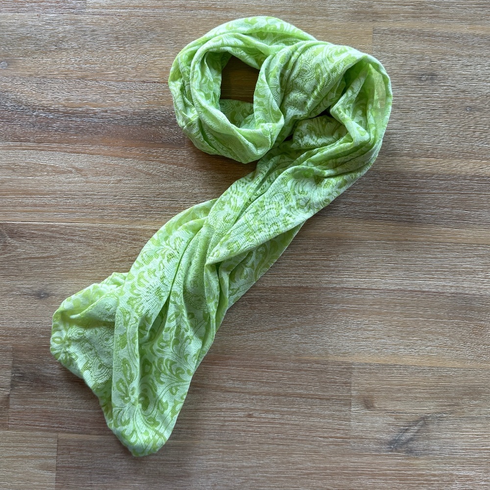 Chartreuse Infinity Scarf with beautiful print design